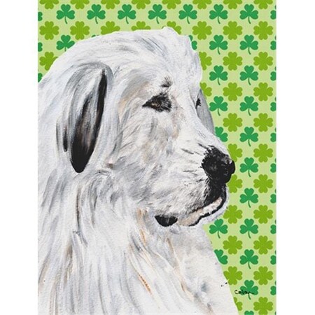 Great Pyrenees Lucky Shamrock St. Patricks Day Flag Garden Size
